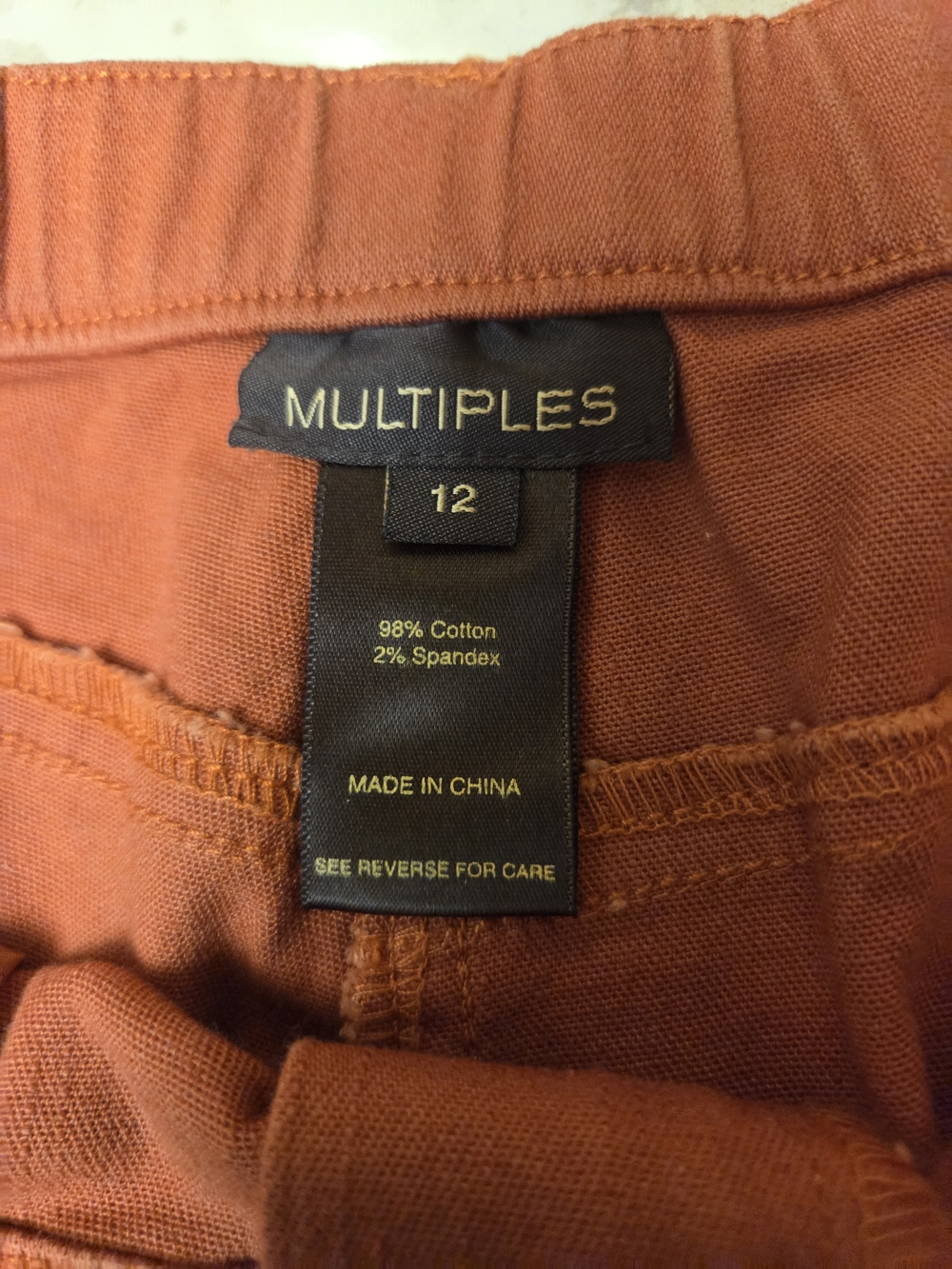 Multiples Rust Orange Pants - Size 12 - Picture 2 of 5
